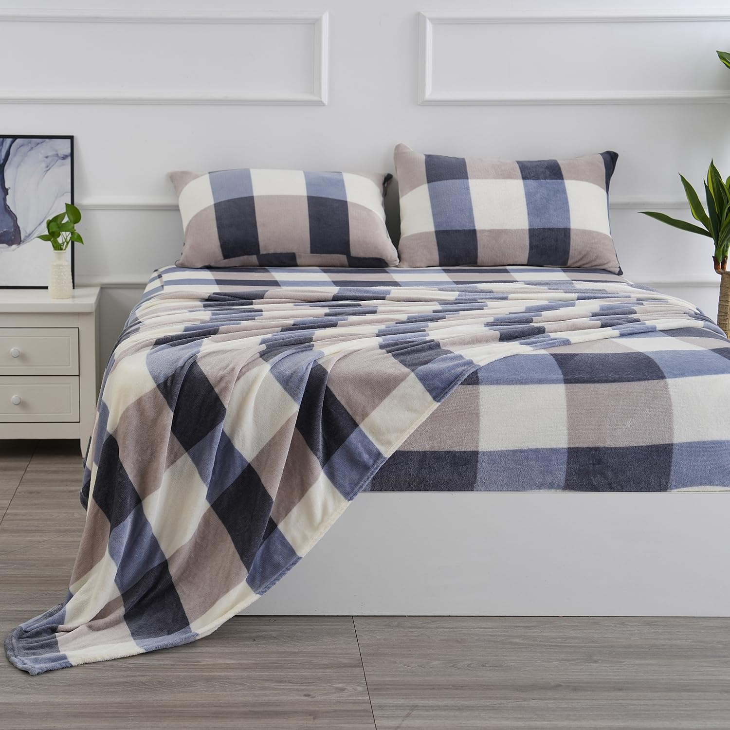 Ultra Soft Micro Fleece Twin Size Sheets Set 3 Piece - Extra Soft Velvet Fleece Bed Sheet Set | Cozy Warm, Anti-Static, Non Pill