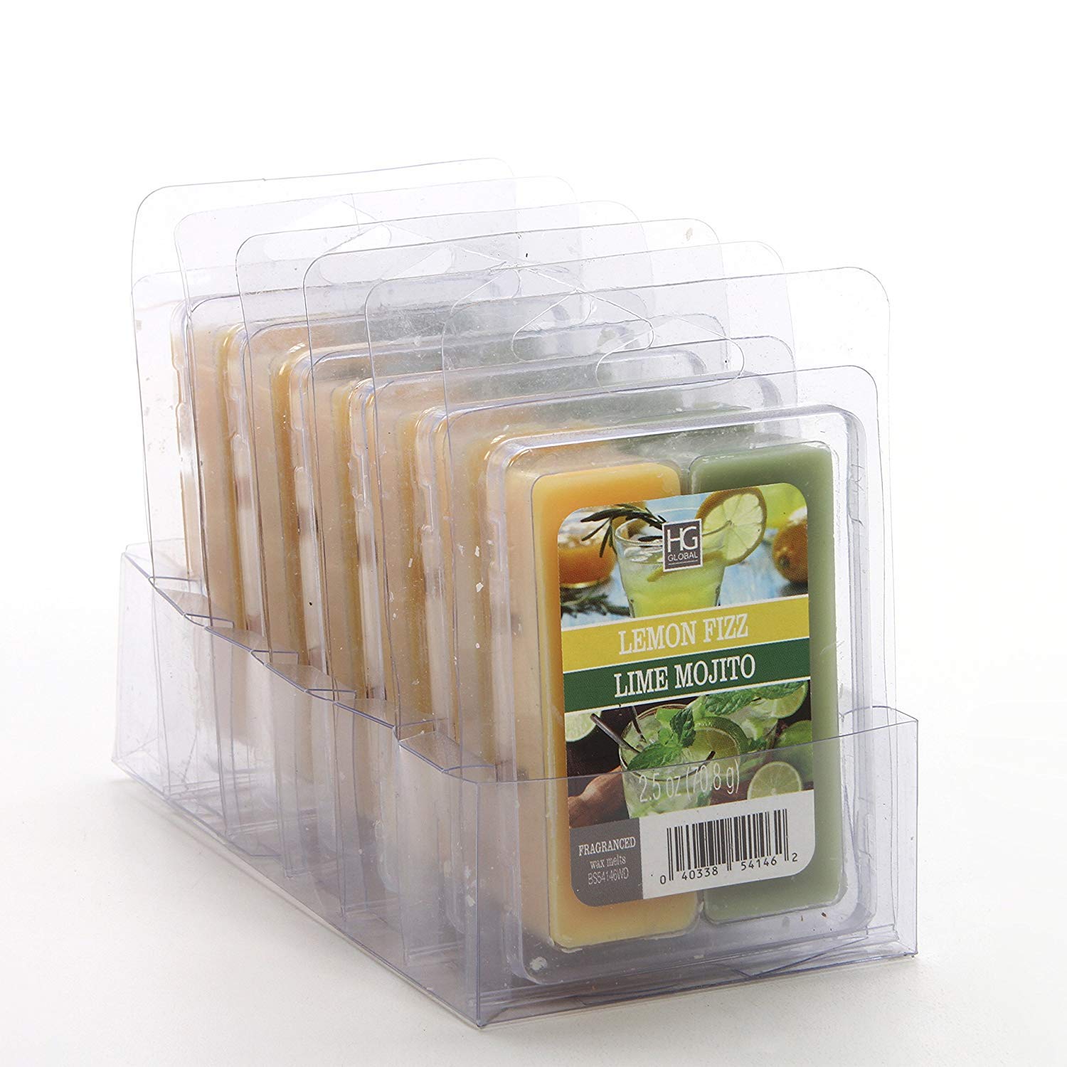 Hosley Set of 6 Dual Pack Lemon Fizz/Lime Mojito Wax Melts- 2.5oz. Hand Poured Wax Infused with Essential Oils. Ideal for Weddin