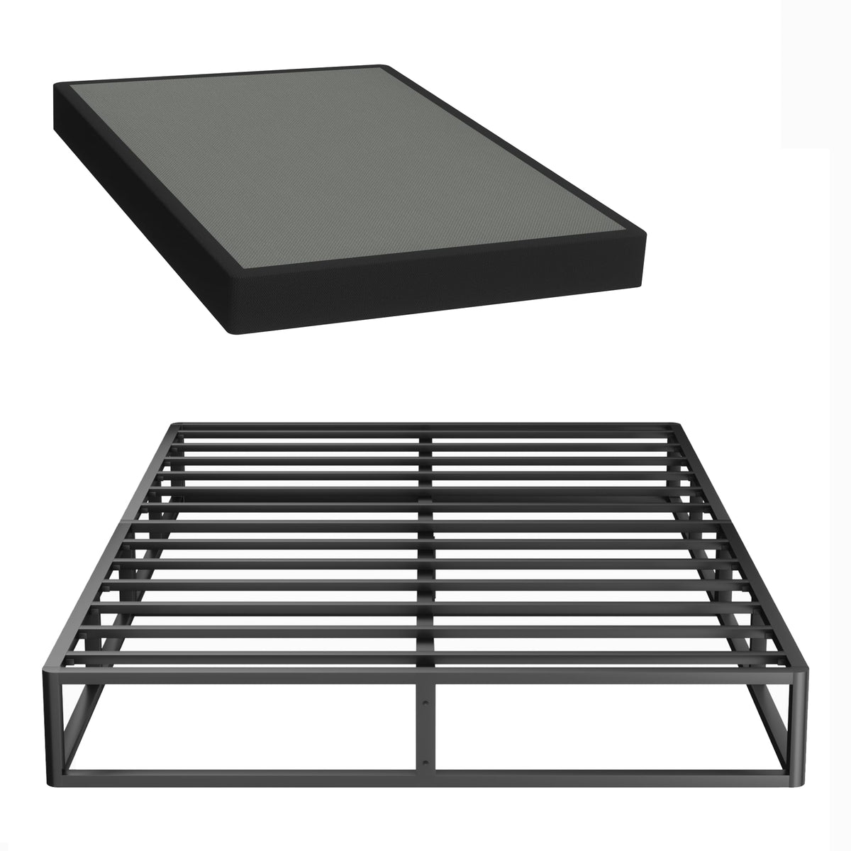 Full Box Spring, 5 inch Box Spring for Full Bed, Heavy Duty Metal Bed Frame with Fabric Cover, 3000lbs Max Weight Capacity Bed B