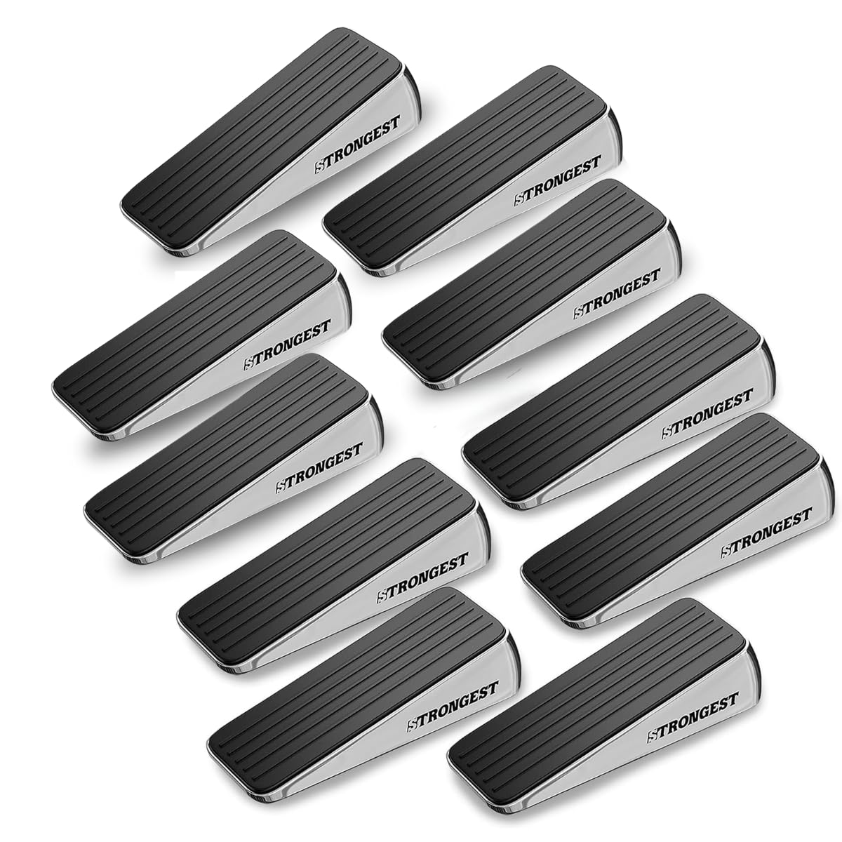 Strongest Door Stopper, Heavy Duty Door Stop Wedge Made Of Premium Quality Zinc And Rubber Suits Any Door,Any Floor. Set Of 2 Pl