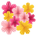 SUNBEAUTY Paper Flowers Decorations for Wall Paper Fans Classroom Decoration Paper Floral Backdrop Decor Paper Fans Decoration H