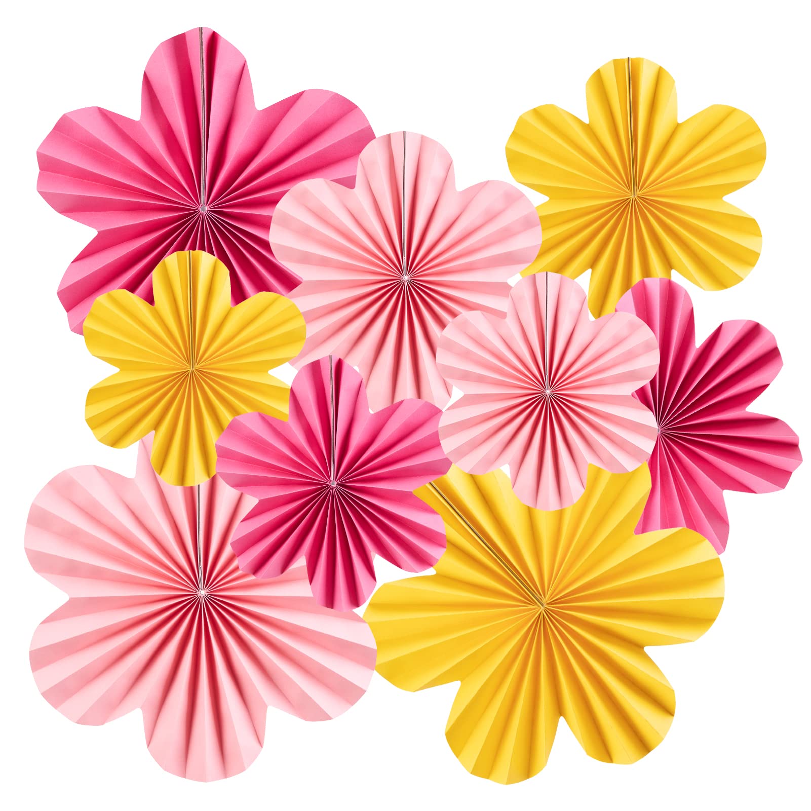 SUNBEAUTY Paper Flowers Decorations for Wall Paper Fans Classroom Decoration Paper Floral Backdrop Decor Paper Fans Decoration H