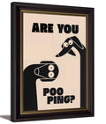 Dark Brown Framed Funny Bathroom Dog Canvas Wall Art Are You Pooping Wall Decor Picture Humor Bathrooms Animal Poster Print Pain