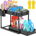 2Tier Pull Out Cabinet Organizer Rack For Kitchen | Under Sink Sliding Storage Shelf With Smooth RollOut Basket | Heavy Duty M