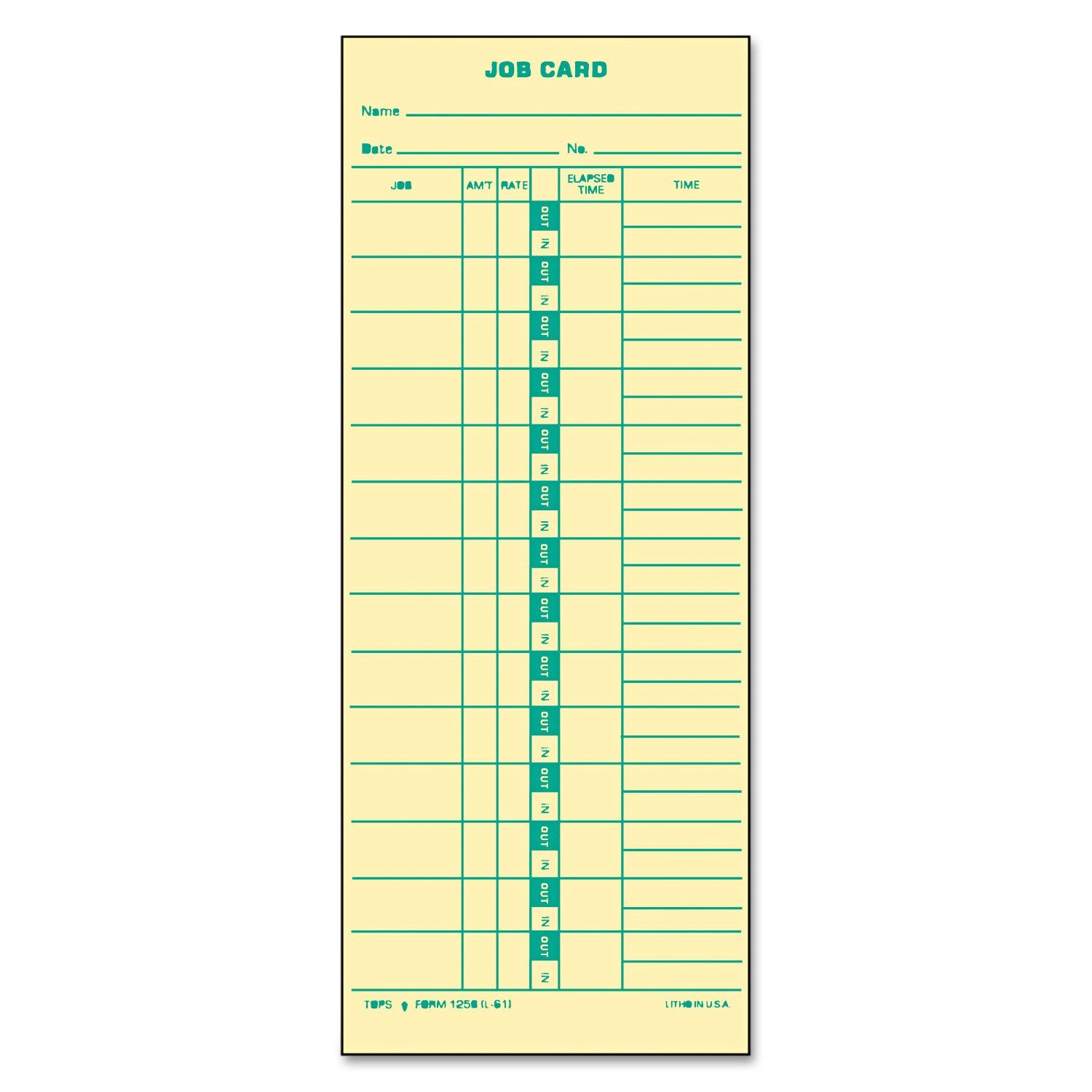 Tops 1258 Time Cards,Used For Accurate Job Costing,500/Bx,3-1/2-Inch X9-Inch