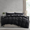 Nestl Twin Duvet Cover Set - Soft Prewashed Black Duvet Cover Twin/Twin Xl, 2 Piece, With Zipper Closure, 1 Duvet Cover 68X90 Inches And 1 Pillow Sham