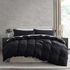 Nestl Twin Duvet Cover Set - Soft Prewashed Black Duvet Cover Twin/Twin Xl, 2 Piece, With Zipper Closure, 1 Duvet Cover 68X90 Inches And 1 Pillow Sham