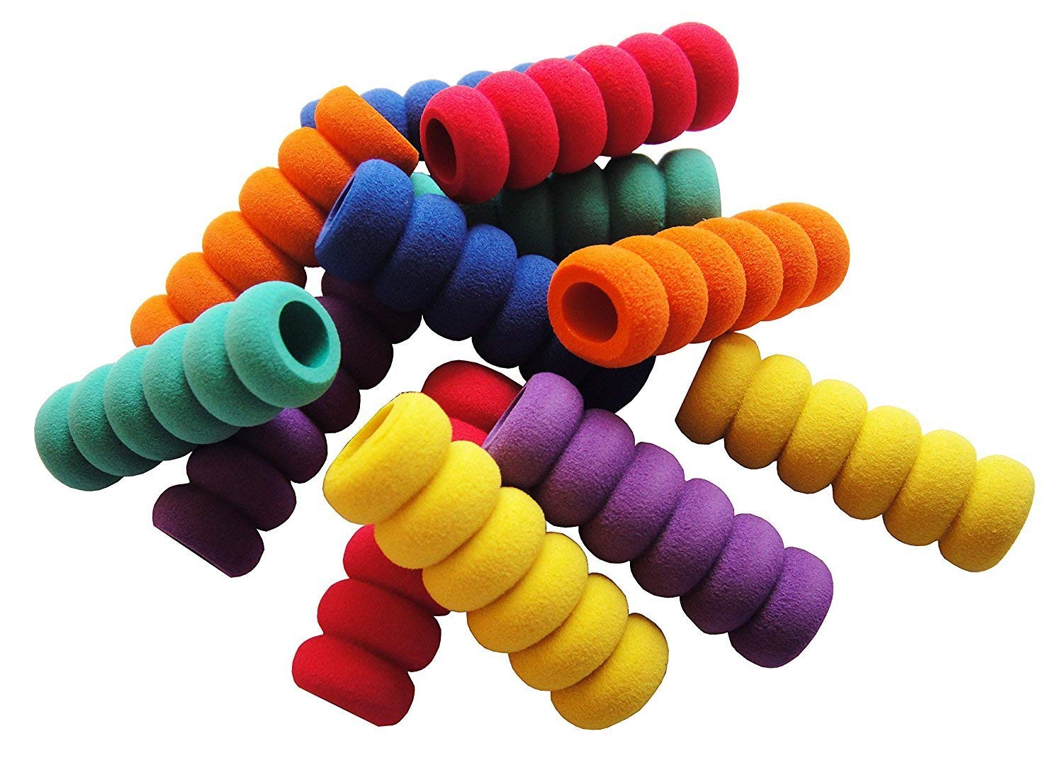 12 Pcs. Pencil Grips, Soft Cushioned Foam, Assorted Colors