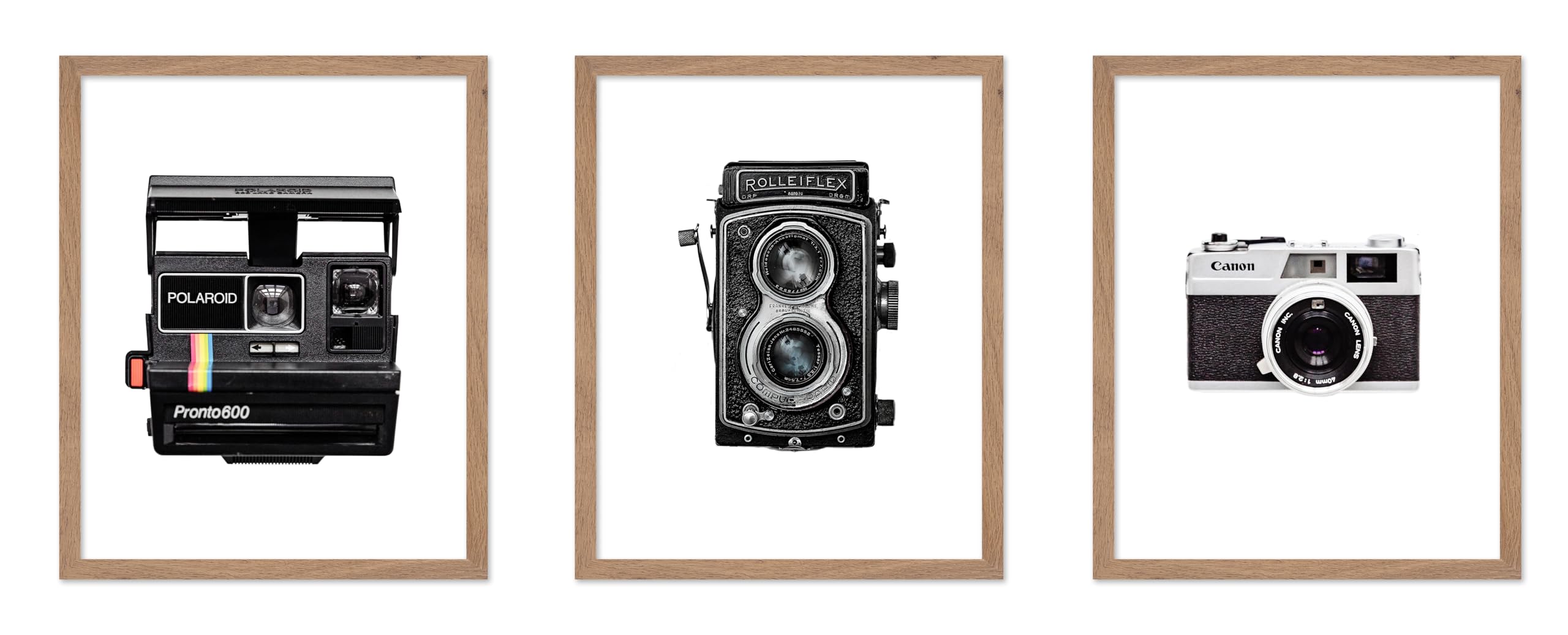 Poster Master 3-Piece Photograph Poster - Vintage Minimalist Print - Gift for Artist, Vlogger - Camera, Polaroid, Equipment, Aes