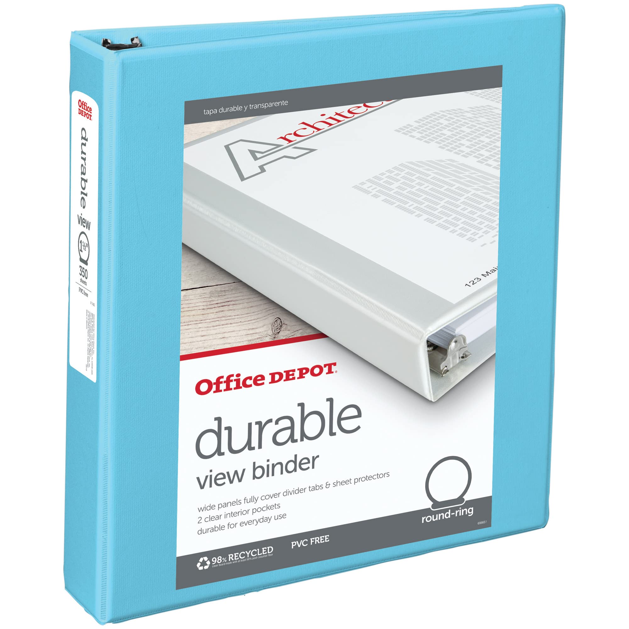 Officemax Durable View 1.5' Binder, Blue