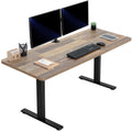 VIVO Electric 60 x 24 in Standing Desk, Memory Height Adjustment, 1B Series, Holds 220 lbs, One-Piece Reclaimed Wood Top, Black 