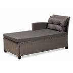 Baxton Studio Darian Modern and Contemporary Grey Fabric Upholstered and Grey Synthetic Rattan 4-Piece Patio Set