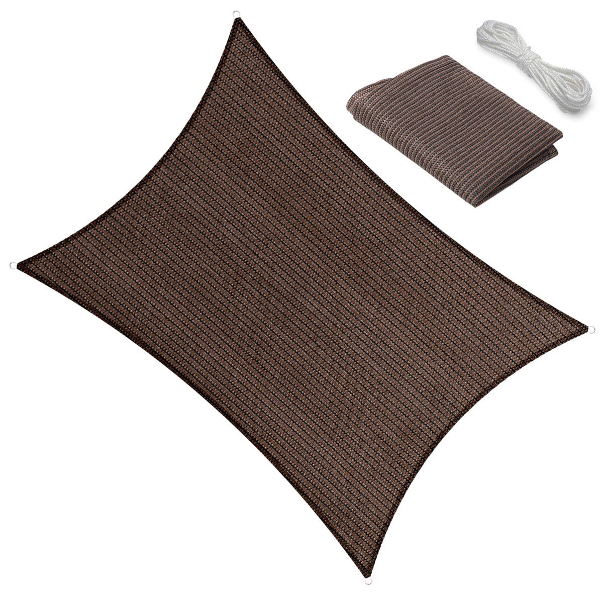 10' X 12' Sun Shade Sail Canopy Awning Permeable Fabric Pergola Cover, For Outdoor Patio Lawn Garden Backyard Carport, Brown
