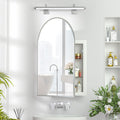 Mepplzian Recessed Medicine Cabinet with Mirror,Arched Medicine Cabinet for Bathroom,in Wall Bathroom Mirror with Storage,Brushe