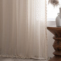 Jooja 2 Panels Beige Boho Curttains Sheer Curtains Crochet Vintage Cotton Tassel Window Curtains Panels For Bedroom Living Room
