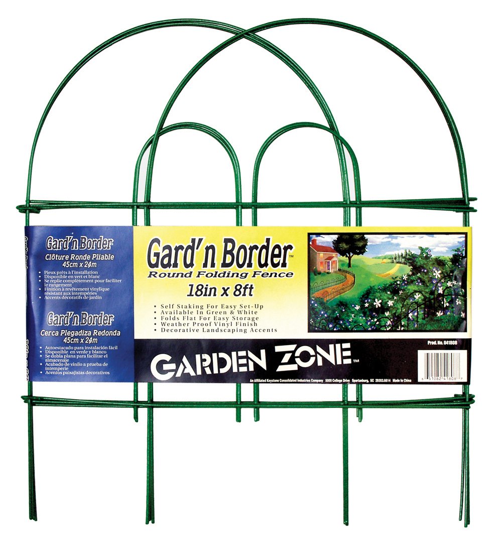 Origin Point 41808 Gard'N Border Round Folding Fence, Green, 18-Inch X 8-Feet