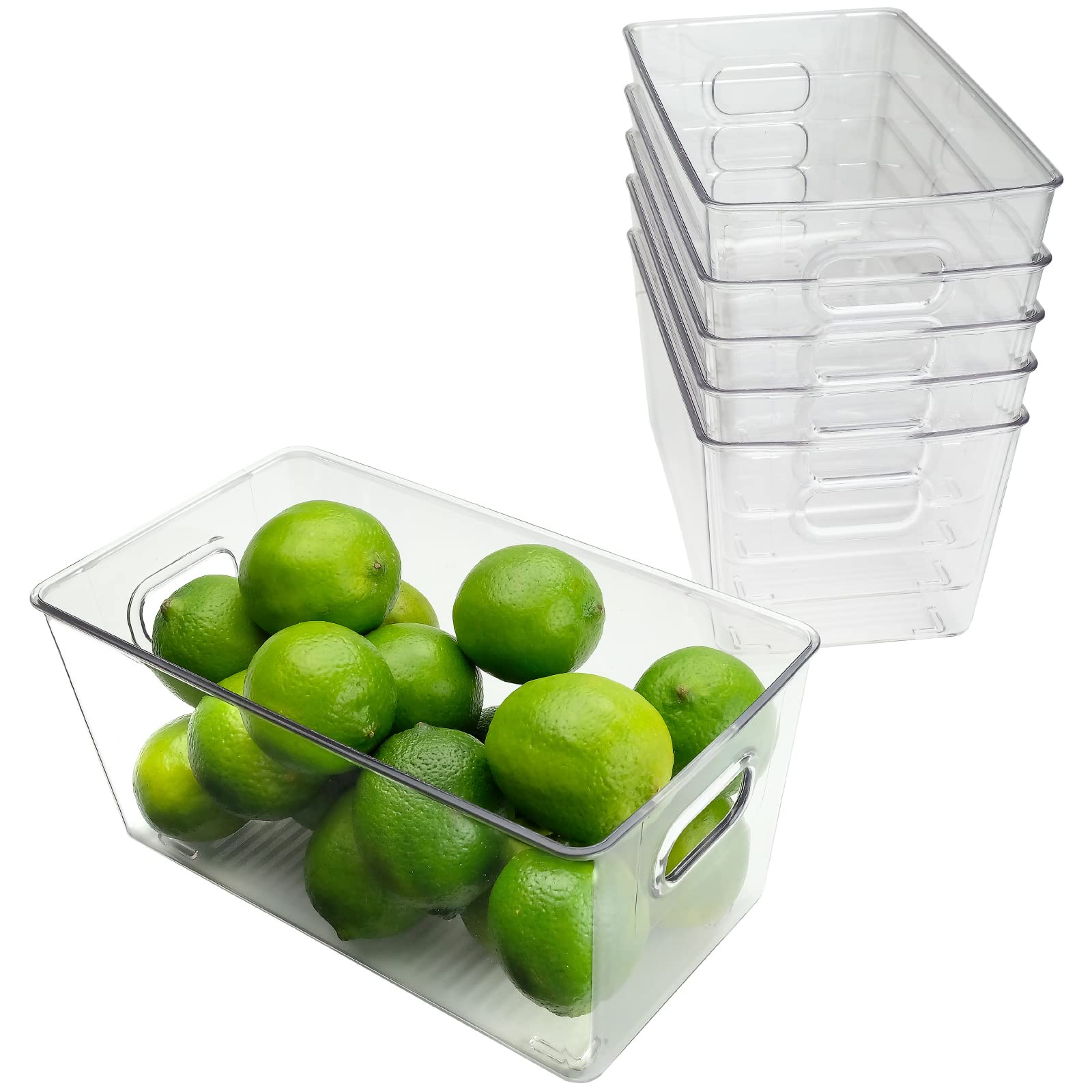 Excello Global Products 9.25' X 5.23' X 4.52' Rigid Plastic Clear Storage Bins For Organizing And Storing Household Goods, Fo