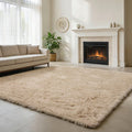 Shag Area Rug for Bedroom 4x6,Beige Fluffy Area Rugs for Living Room,Soft Fuzzy Rug Non-Shedding Indoor Plush Carpet for Kids Be