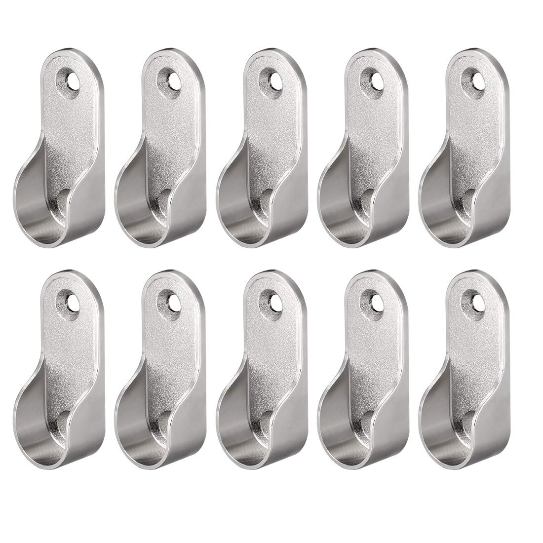 uxcell 10 PCS Oval Closet Rod End Supports Wardrobe Rod Flange Bracket