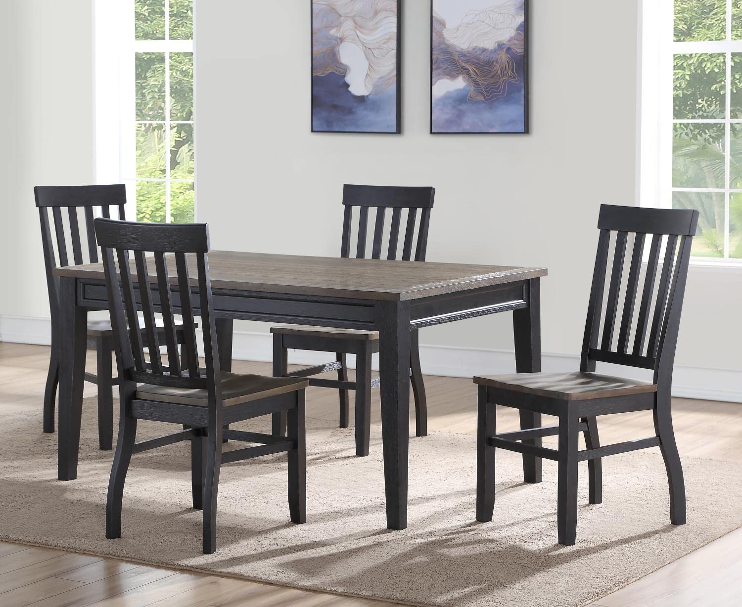 Steve Silver Raven Noir Two-Tone Ebony and Driftwood Side Chair (Set of 2)