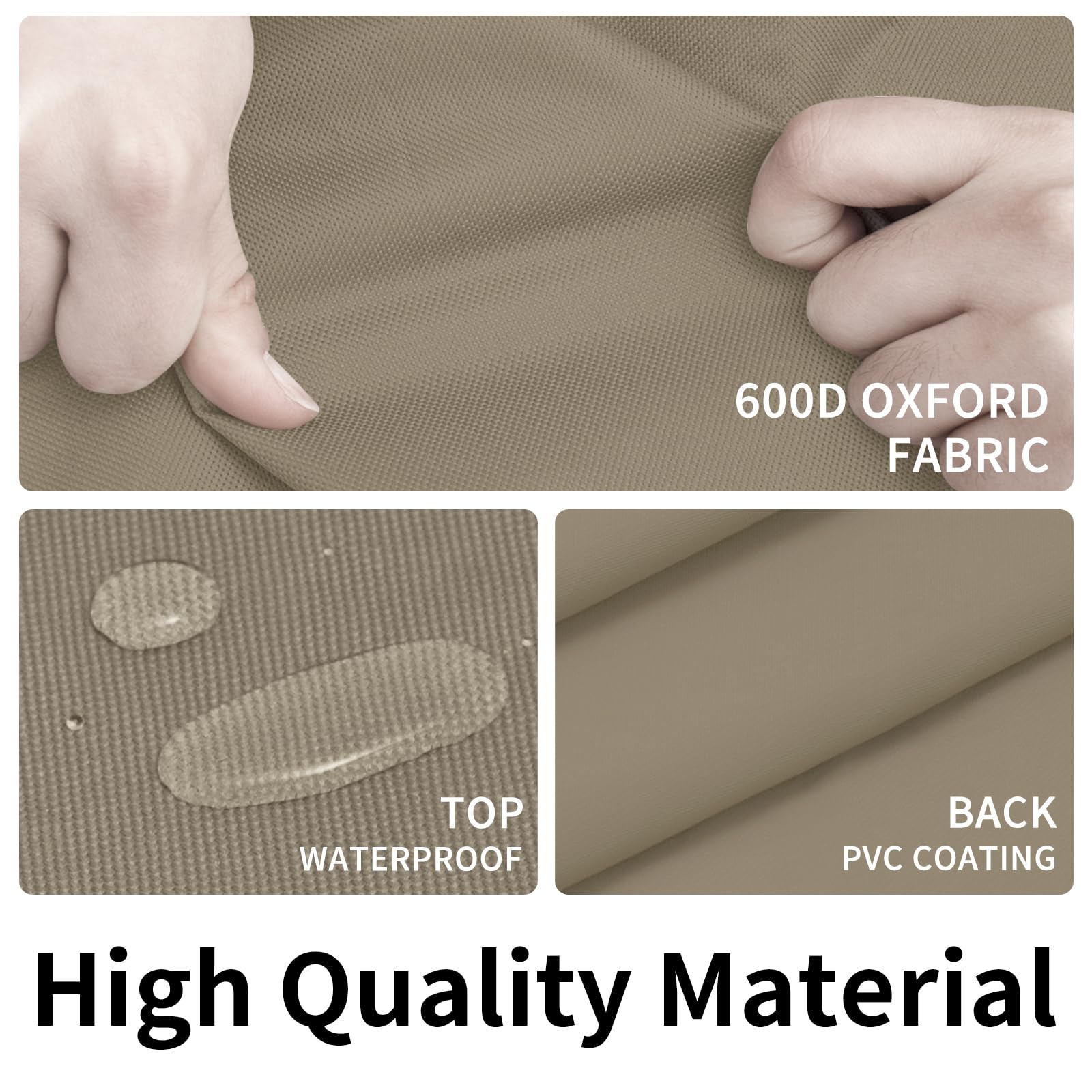 Easy-Going 600D Heavy Duty Rectangular Table Cover Uv Resistant And Waterproof Outdoor Lawn Patio Furniture Cover (84' Lx44 Wx23 H, Camel/Dark Brown)