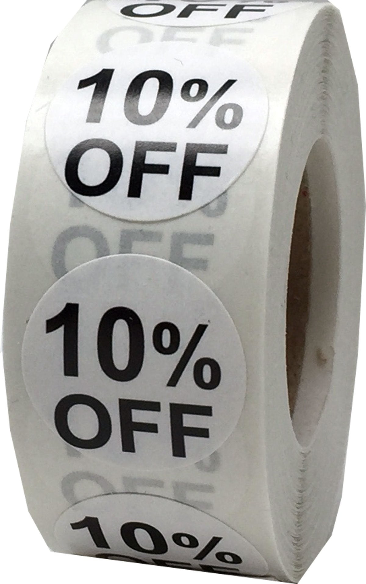 White 10% Percent Off Stickers For Retail 0.75 Inch 500 Adhesive Labels