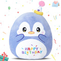 Cozyworld 13 Birthday Penguin Plush Pillow,Penguin Stuffed Animal, Soft Plushies Pillow Toys, Cute Happy Birthday Plush Toy Gift