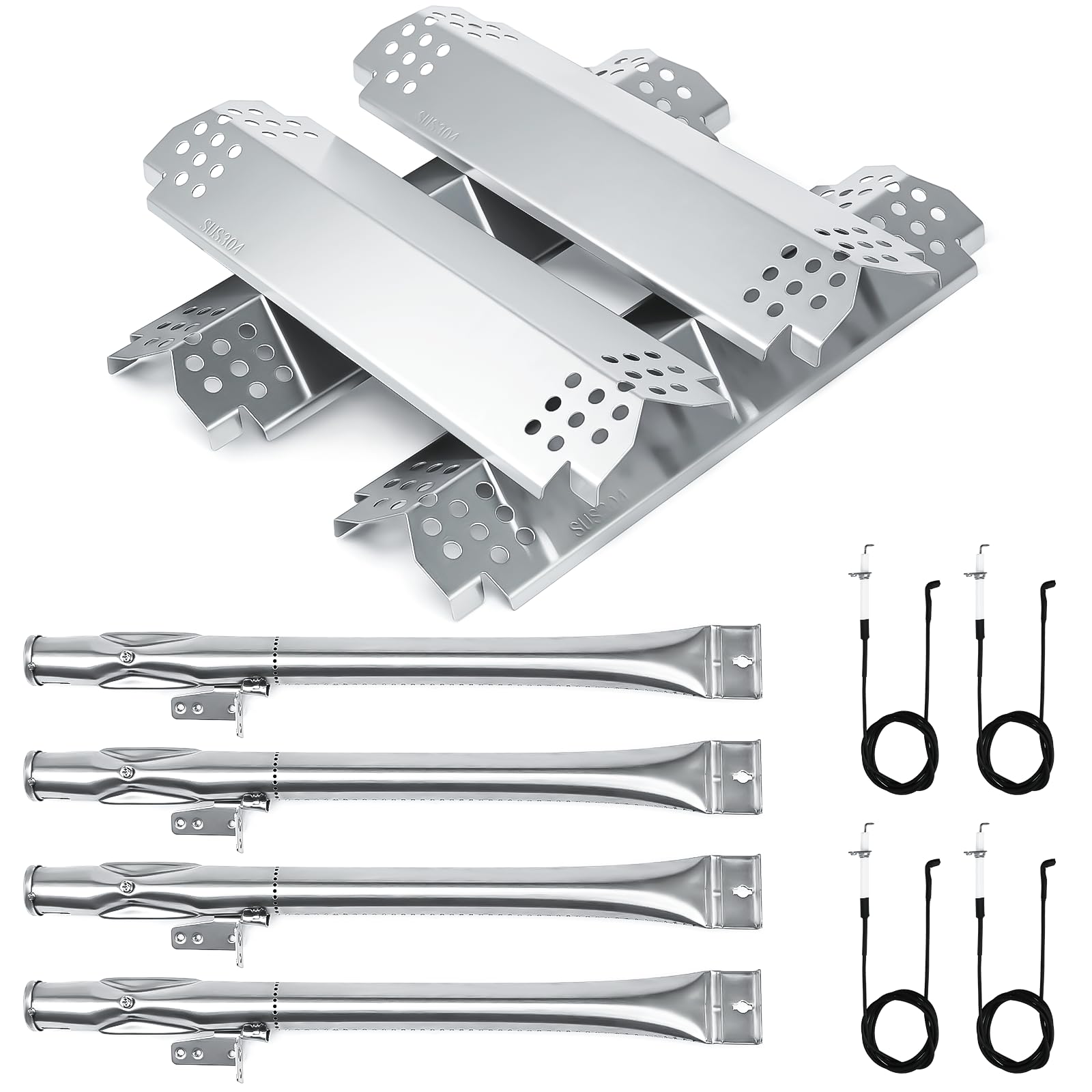 Hisencn Grill Replacement Parts For Nexgrill 720-0830H,720-0888N/S,720-0783E,720-0830X, 304 Stainless Steel Grill Burner, Heat P