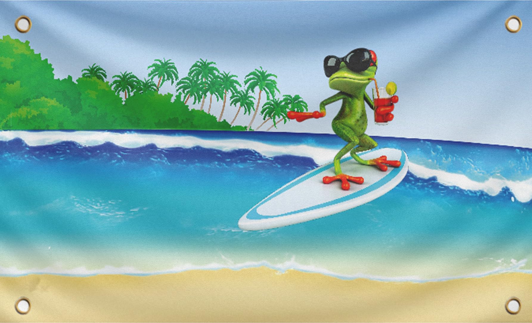 Luivu 3X5 Feet Frog Flag - Meme Tapestry Funny Man Cave Wall Flag For College Dorm Decor - Wall Decor Banner Gifts - Frog Fun Su