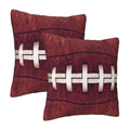 famliihw Retro Football Print Throw Pillow Covers Soft Square Cushion Pillowcase Set of 2 for Sofa Couch Bed Home Decor 18 X 18 