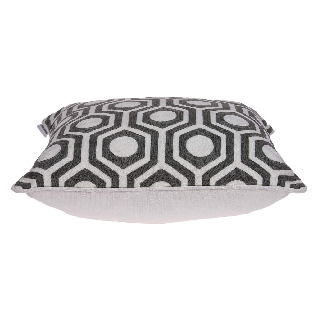 HomeRoots Decor 20' x 7' x 20' Traditional Gray and White Accent Pillow Cover with Down Insert