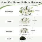 Blosmon Flower Balls Wedding Rose Centerpieces 10 Pcs Black Fake Flowers Kissing Balls Decor Artificial Floral Arrangements Flow