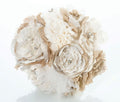 Lillian Rose Rustic Country Wedding Burlap Flower Bouquet, 7.5, Ivory, Taupe