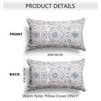 Snycler Boho Throw Pillow Covers 12X20 Inch Set Of 2 Terracotta Rust Blue Colored Throw Pillows Double Sided Boho Home Soft Deco