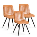 Choairy Dining Chairs Set Of 3, Modern Dining Chairs With Thick Cushions, Pu Leather Upholstered Kitchen Dining Room Chairs With