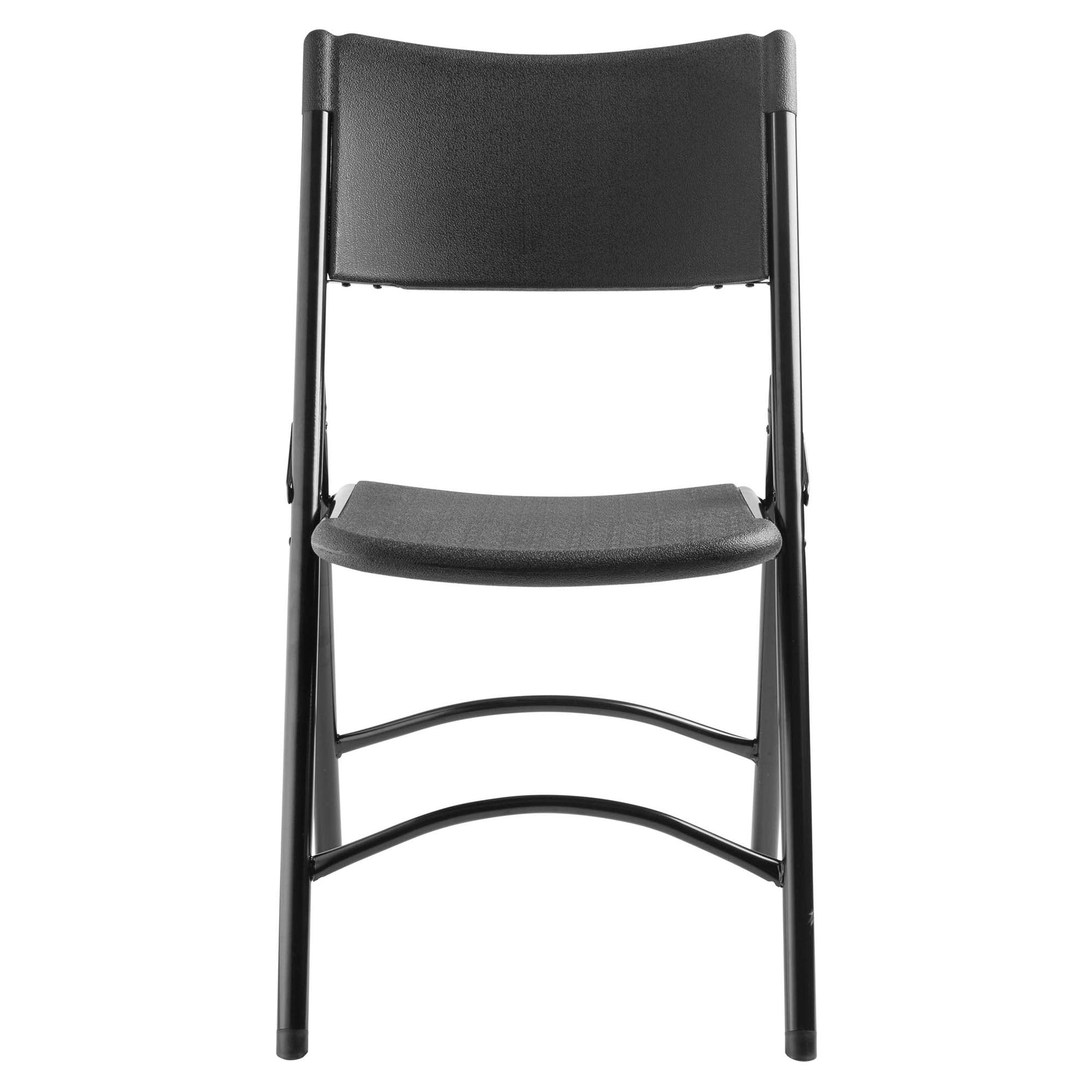 National Public Seating 610 32 x 18.75 x 21.5 in. 600 Series Heavy Duty Plastic Folding Chair Black - Pack of 4