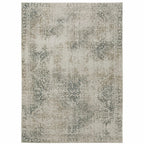 HomeRoots 508170 6 x 9 ft. Gray Beige & Teal Oriental Power Loom Stain Resistant Rectangle Area Rug