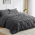 Cozylux Twin Xl Bedding Set 5 Pieces - Dark Grey Twin Xl Comforter Set With Sheets Pintuck Dorm Bedding Pinch Pleat Xl Twin Comf