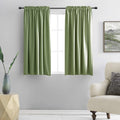 Donren 48 Inch Length Sage Blackout Curtains For Bedroom - Small Window Treatment Rod Pocket Curtain Drapes (Set Of 2 Panels,52 W X 48 L)