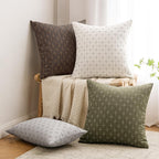 Miulee Pack Of 2 Decorative Burlap Linen Throw Pillow Covers Modern Farmhouse Pillowcase Rustic Woven Textured Cushion Cover For Sofa Couch Bed 24X24 Inch Pure White