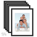 Icona Bay 11x14 Picture Frames with Removable Mat for 8x10 Photo (Black, 5 Pack), Modern Style Wood Composite Frames, Wall Mount