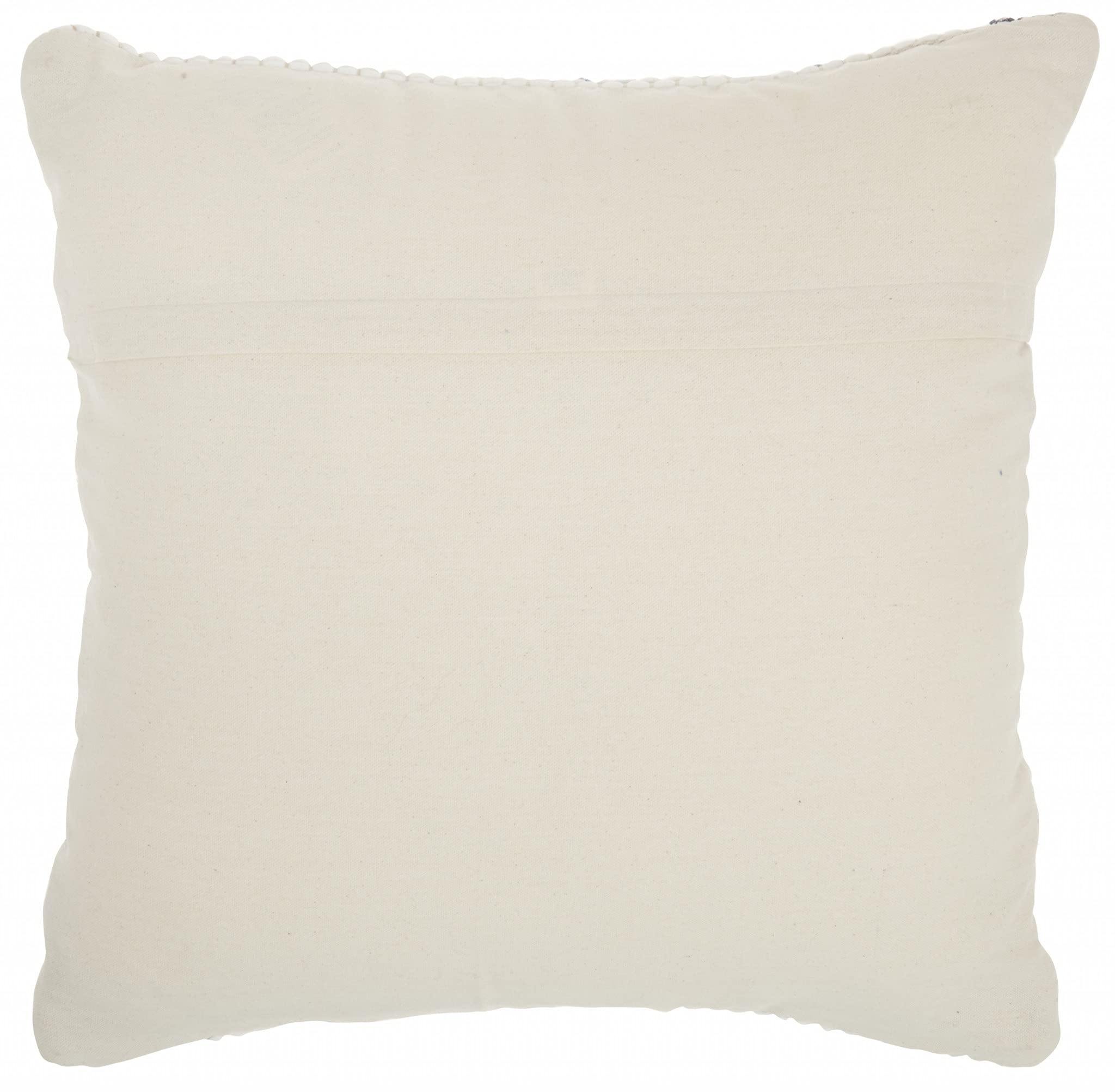 HomeRoots 100% Cotton White and Denim Knubby Arrow Throw Pillow