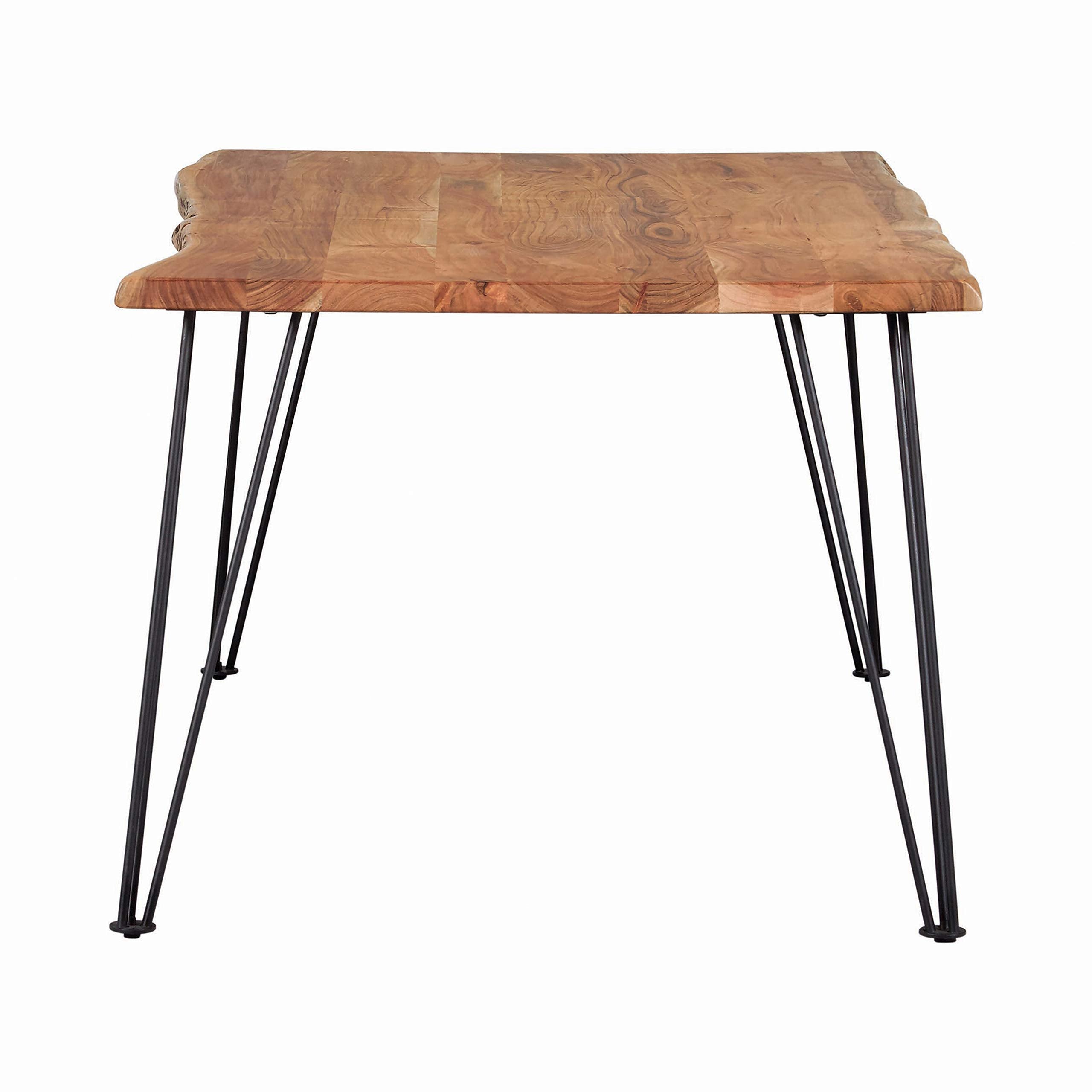 Coaster Furniture Sherman Rectangular Natural Acacia and Matte Black Dining Table 190911