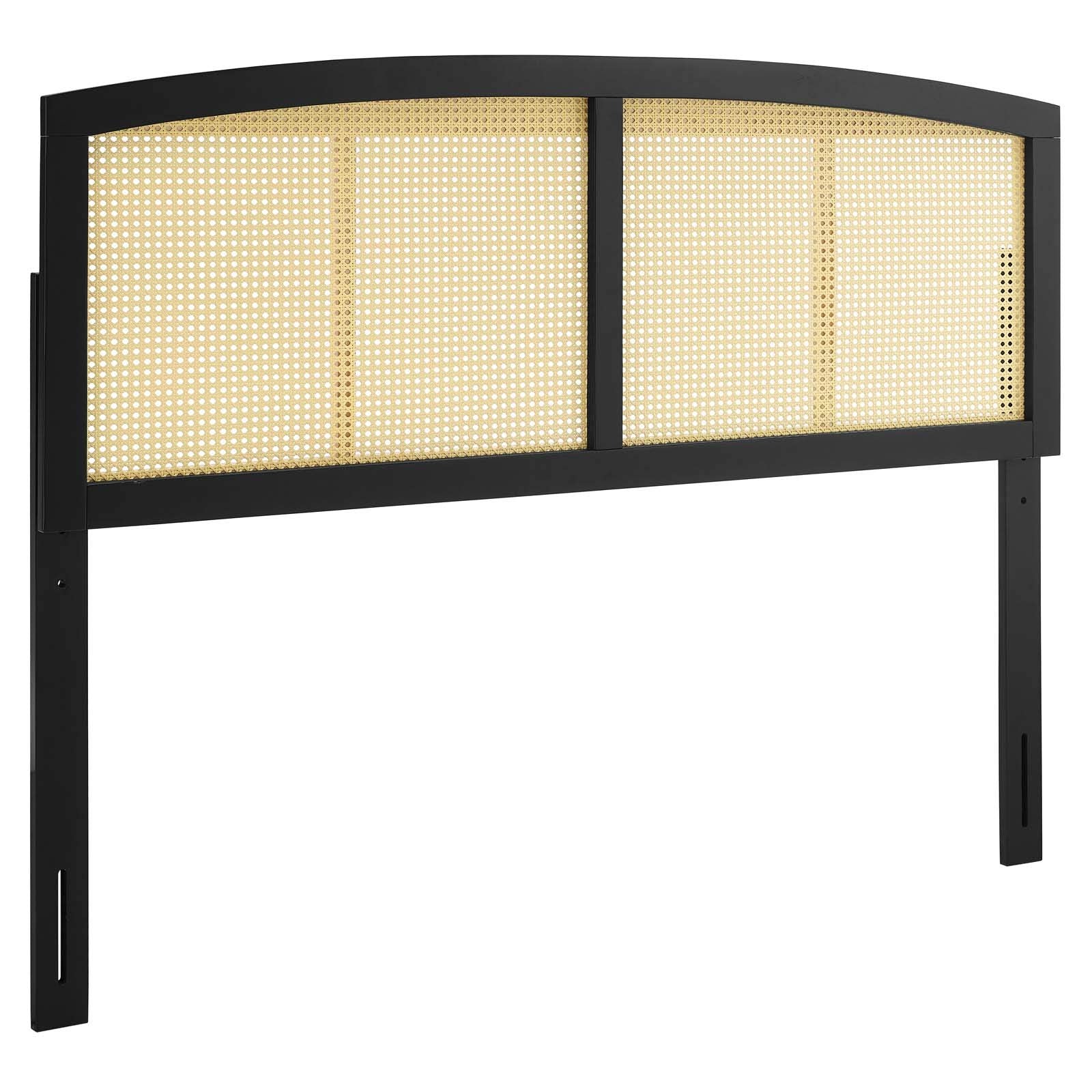 Modway Halcyon Cane Woven Rattan Full Headboard In Black