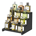 Lifewit Plastic 9 Inch Dark Cologne Stand, Step Perfume Organizer,Versatile Display Stand Shelf for Fragrance, Skincare, Figurin