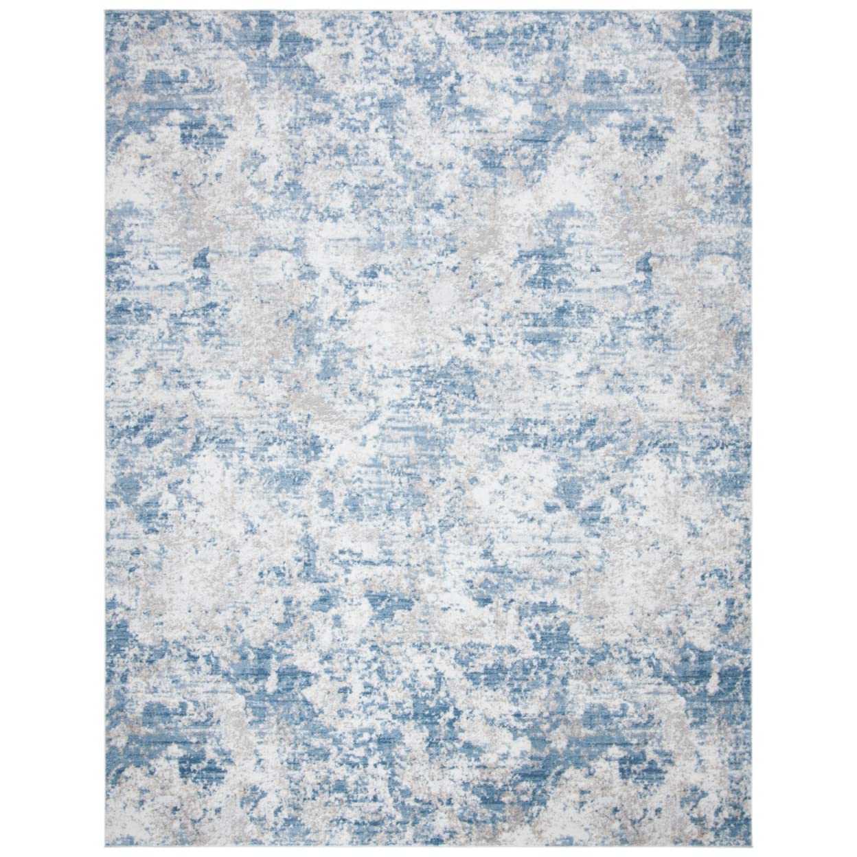 SAFAVIEH Amelia Collection X-Large Area Rug - 11' x 15', Grey & Blue, Modern Abstract Design, Non-Shedding & Easy Care, Ideal fo