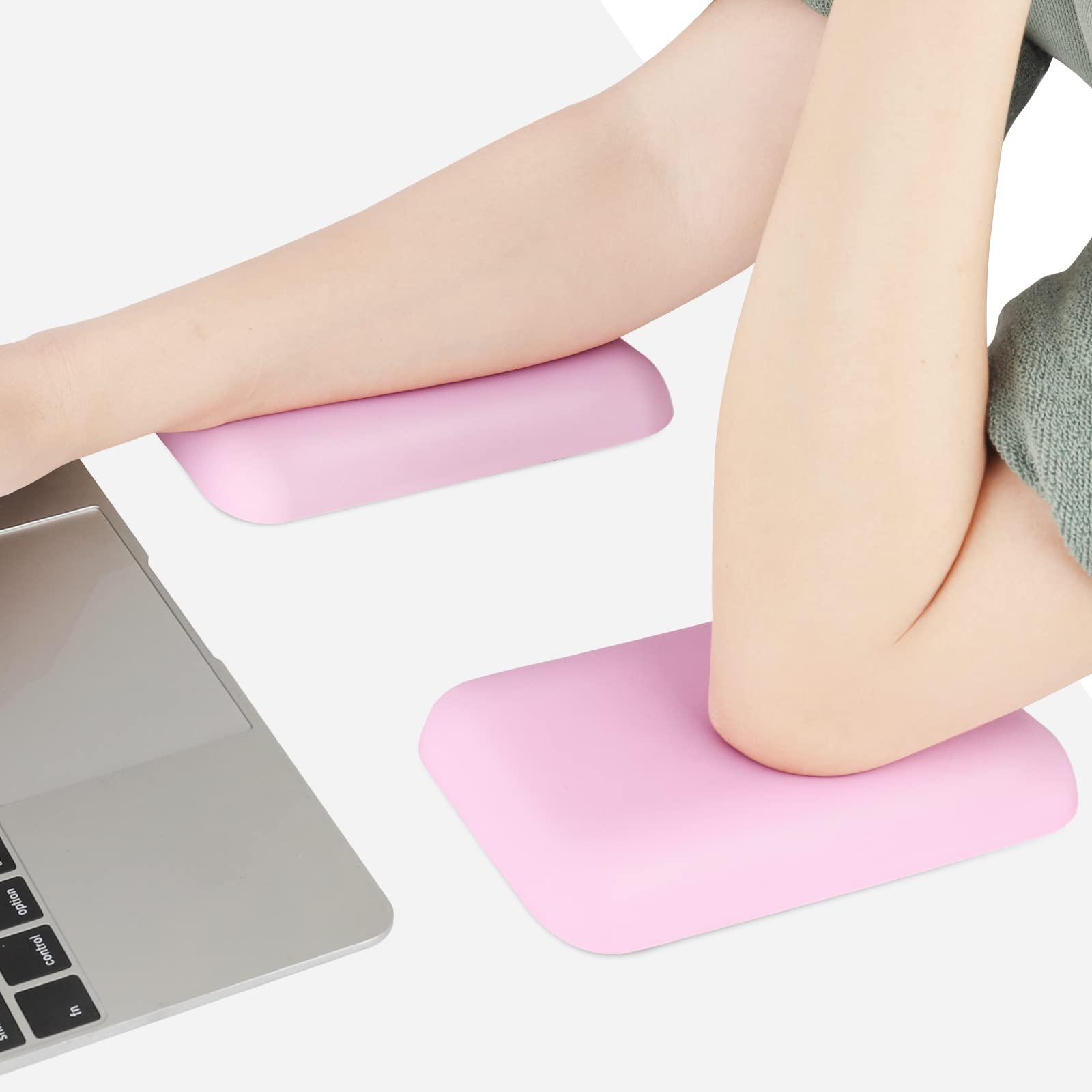 Leolee Elbow Rest Pads For Desk, Pink Ergonomic Wrist Rest Pad Arm Rest Pads With Memory Foam & Non-Slip Base, Armrest Cushion S