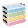 Hynomiky 6Quart Plastic Latch Storage Bins with Lids, 4Pack Sensory Bins