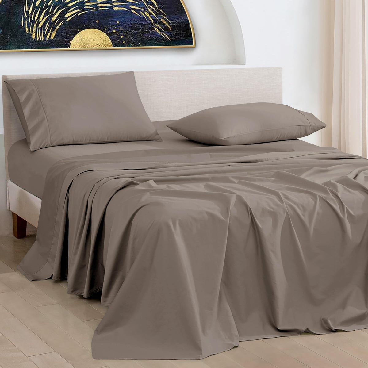URBANHUT 1000 Thread Count Egyptian Cotton Sheets Full Size, Long Staple Soft & Breathable, 4 Pc Bed Sheet Sets, Luxury Hotel Sa