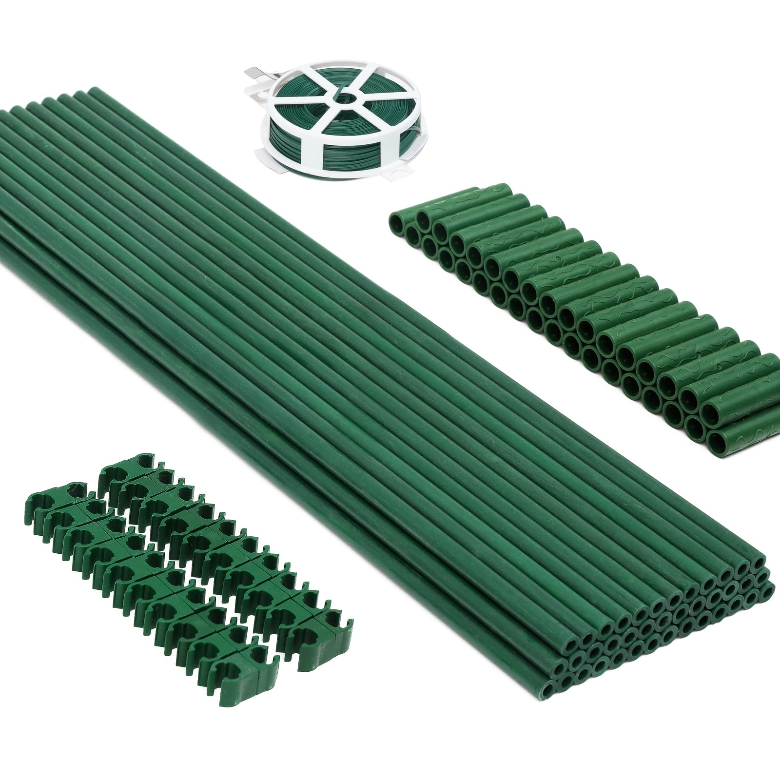 Maxpace 40Pcs Garden Stakes, 17 Each, Diy 4Ft 5Ft 6Ft 7Ft Sturdy Fiberglass Plant Sticks Stakes Supports For Tomato Vegetables
